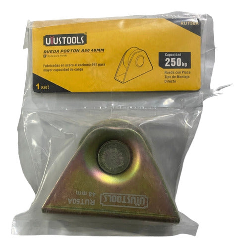 Rueda Para Porton Corredizo 48mm Con Base Placa Cerrada Uyu
