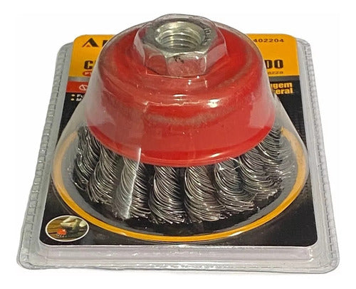 Cepillo De Acero Vaso Trenzado Galletero 75mm 12500rpm Grata