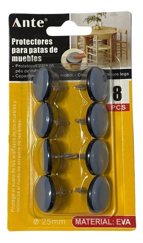 Protector Con Clavo 8pcs De Eva 25mm Para Patas De Muebles