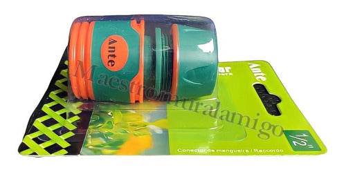 Conector Acople Rápido Manguera Agua Con Stop De 1/2 Premium Verde