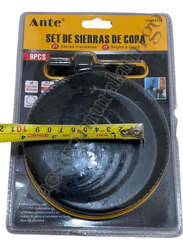 Sierra Copa Set 9pcs, 8 Copas + Adaptador, Corta Metal
