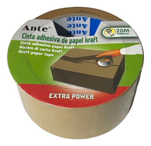 Cinta Adhesiva Papel Kraft 20mx48mm Extra Fuerte (pack 3)