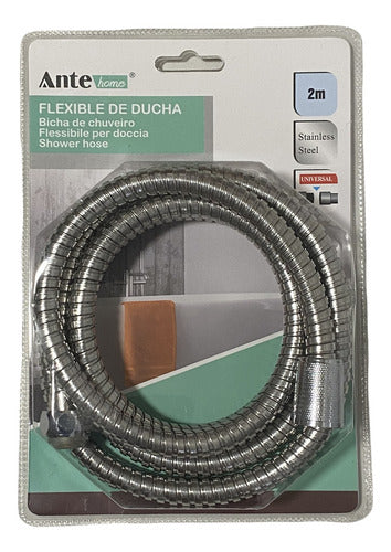 Flexible Manguera Ducha Cromado Acero Inoxidable 2 Metros Cromado Cromado