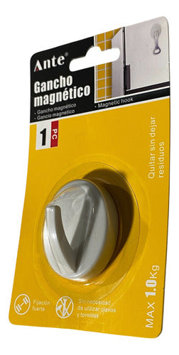 Gancho Magnético Para Colgar Extra Fuerte Tolera 1kg Pack 3 Blanco