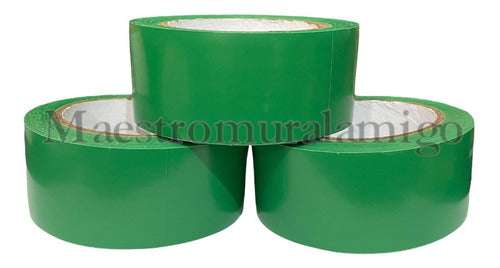 Cinta Delimitadora Peligro Verde Adhesiva 30mx48mm Pack 3 Verde Llano