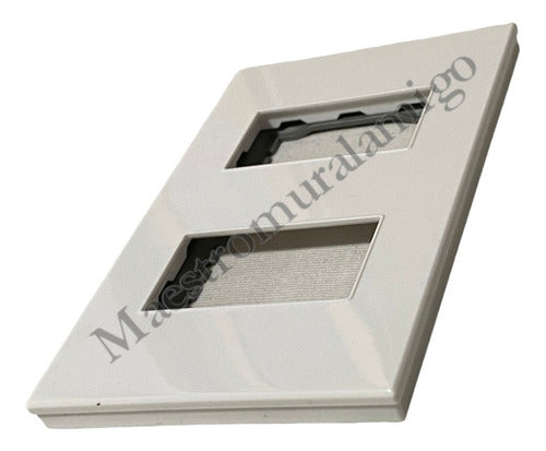 Placa Doble Modulo Soporte Tomacorriente Interruptor Pack3