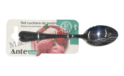 Set 6 Cucharas Para Postre 100% Acero Inoxidable Nivel 430 Plateado