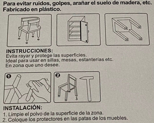 Protector Con Clavo 8pcs De Eva 22mm Para Patas De Muebles