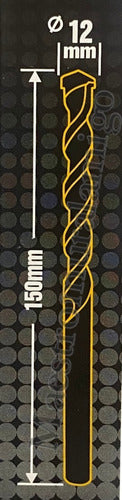 Broca Para Hormigon Concreto 12mm Punta Car. Tungsteno Pack3
