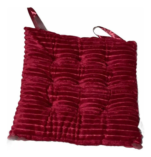 Cojin Para Silla Asiento Pana Ultra Suave 37x36cm Roja Rojo Liso