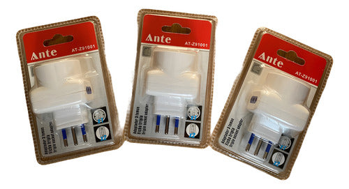 Adaptador Triple 10a 250v 1500w Certificado Premium Pack3