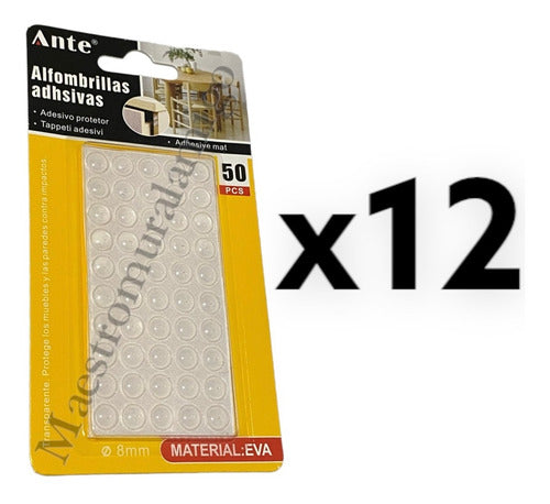 Alfombrillas Adhesiva 8mm Trans Protectora Tope Cajón Docena