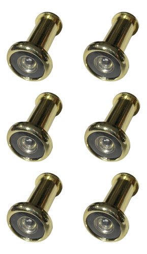 Visor Puerta Mirilla Ojo Magico Seguridad Dorado ( Pack6 )