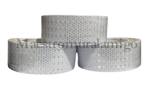 Cinta Reflectante Blanca 5cmx25m Extra Fuerte T- Panal Pack3