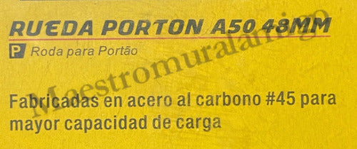 Rueda Para Porton Corredizo 48mm Con Base Placa Cerrada Uyu