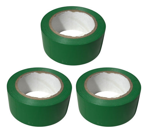 Cinta Delimitadora Peligro Verde Adhesiva 30mx48mm Pack 3 Verde Llano