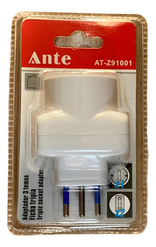 Adaptador Triple 10a 250v 1500w Certificado Proteccion Niño