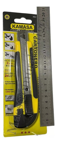 Corta Carton Exacto Cuchillo Cartonero +2 Repuesto Case Goma