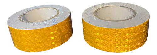 Cinta Reflectante Amarilla 5cmx25m Extra Fuerte Panal Pack2 Amarillo Panal