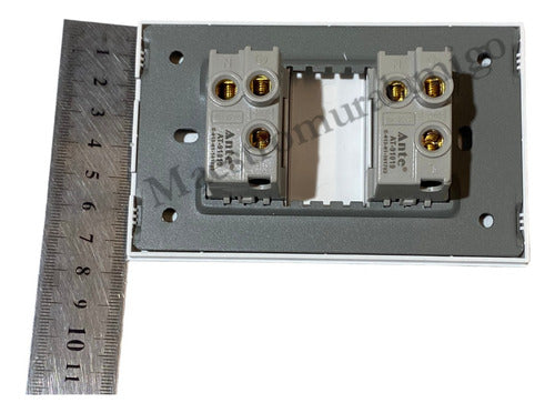 Tomacorriente Doble 9/12 10a 250v Certificado C Fuego Pack3 Blanco
