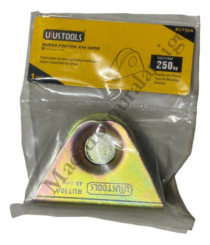 Rueda Para Porton Corredizo 48mm Con Base Placa Cerrada Uyu