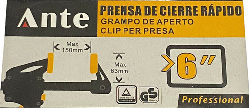 Prensa Cierre Rapido 6 Pulgadas Sargento Torque 132lbs Profe