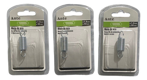 Resorte De Tensión 1.8mmx50mm De Acero Cincado (pack 3)