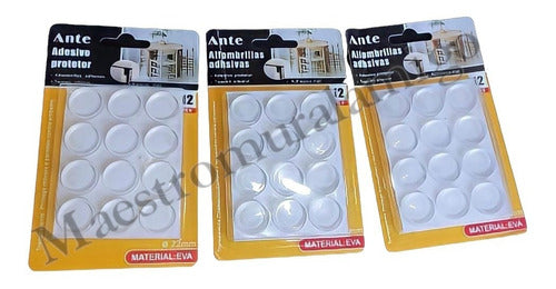 Alfombrillas Tope 22mm Transparent Mueble Puerta Cajón Pack3