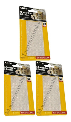 Alfombrillas Adhesiva 8mm Transp Protectora Tope Cajón Pack3