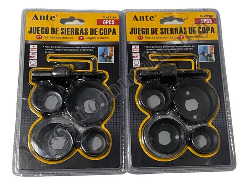 Sierra Copa Set 6ps 4 Copas + Adap + Key, Corta Metal Pack2