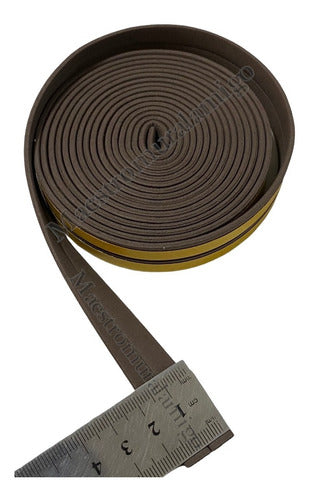 Burlete Perfil I Aislante Kf Térmico Puerta Ventana 6mx9x2mm Café