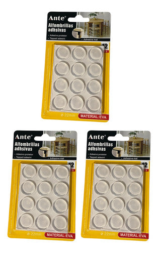 Alfombrillas Tope 22mm Transparent Mueble Puerta Cajón Pack3