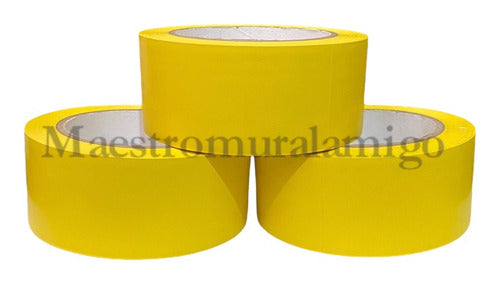 Cinta Delimitadora Peligro Amarillo Adhesiva 30mx48mm Pack 3 Amarillo