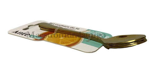 Set 3 Cucharas Para Te Dorada 100% Acero Inoxidable Nivel430 Dorado