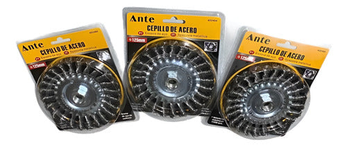 Cepillo De Acero Al Carbono 125mm 11000 Rpm Pack 3