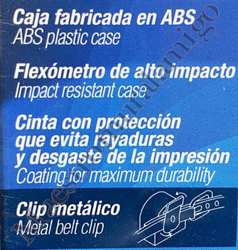 Huincha Medir 5mx19mm Caja Fabricada En Abs De Alto Impacto