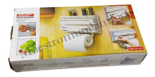 Dispensador Film Triple Cocina Papel Aluminio Toalla Nova
