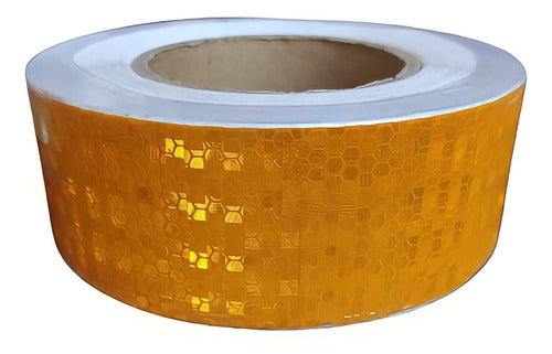 Cinta Reflectante Amarilla 5cmx10m Extra Fuerte Panal Pack3
