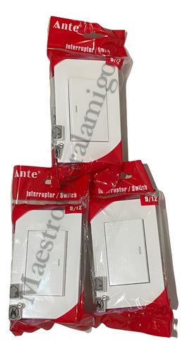 Interruptor Simple 9/12 16a 250v Certificado C-fuego B Pack3 Blanco