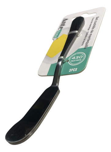 Set 3 Cuchillos Mantequilla 100% Acero Inoxidable 430 Pack 3 Plateado