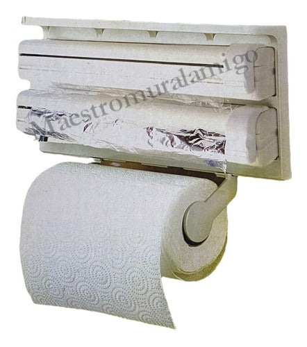 Dispensador Film Triple Cocina Papel Aluminio Toalla Nova
