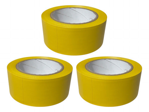 Cinta Delimitadora Peligro Amarillo Adhesiva 30mx48mm Pack 3 Amarillo