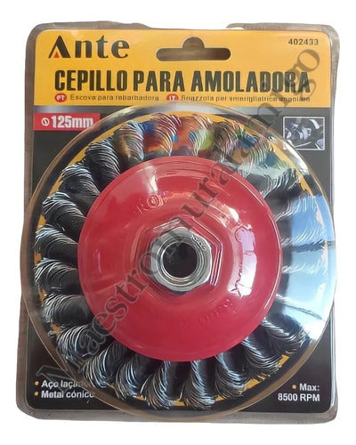 Cepillo Para Amoladora De Acero 125mm Grata Esmeril Pack 3 Rojo