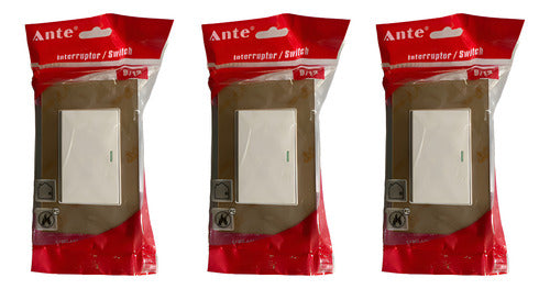 Interruptor Simple 9/12 16a 250v Certificado C-fuego D Pack3 Dorado