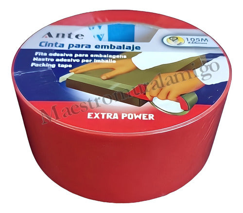 Cinta De Embalaje Roja / Huincha Roja 105mx48mm Rojo
