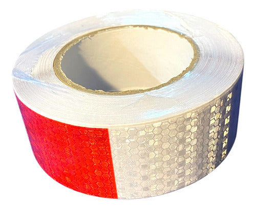Cinta Reflectante Bicolor Blanco/rojo 5cmx25m Extra Fuerte