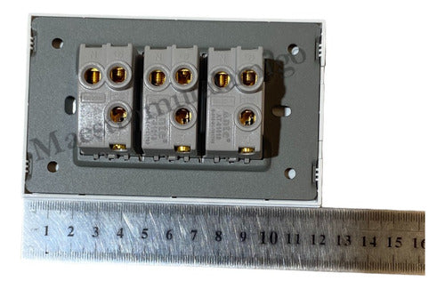 Tomacorriente Triple 9/12 10a 250v Certificado Resiste Fuego Blanco