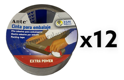 Cinta De Embalaje Café / Huincha Marron 48mmx35m ( Docena )