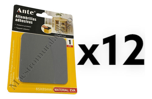 Alfombrillas Adhesiva 85mm Grisc Protectora Tope Mesa Docena