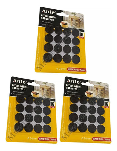 Alfombrillas Adhesiva 20mm Velcro Protectora Tope Pata Pack3